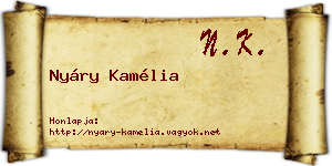 Nyáry Kamélia névjegykártya